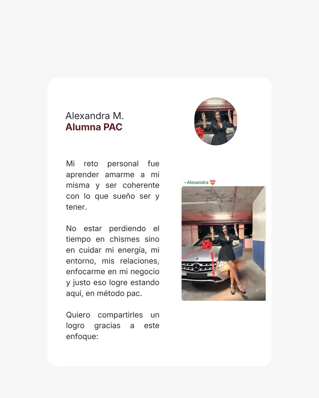Testimonio Alexandra M. — Alumna PAC