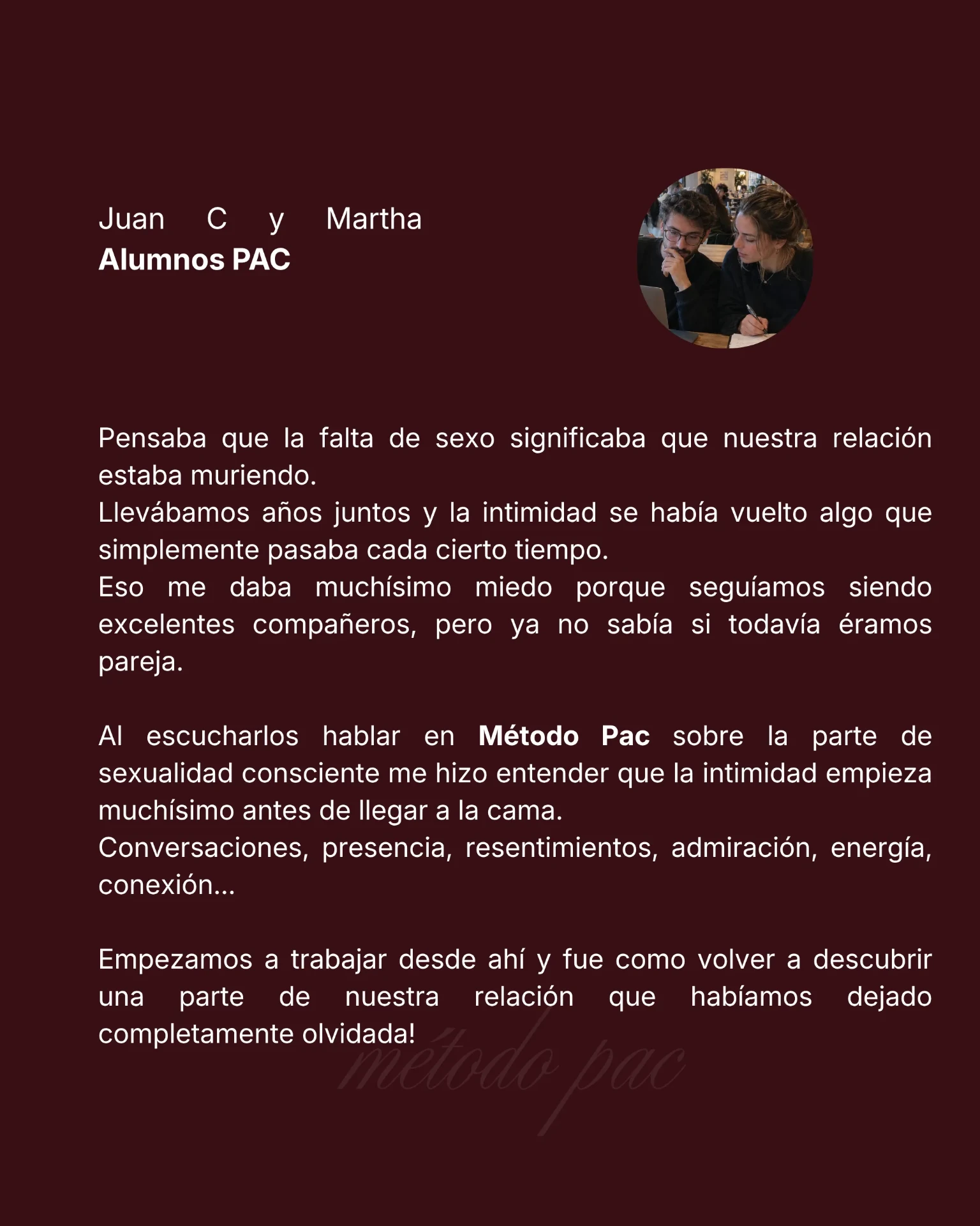 Testimonio de alumna Método PAC 3