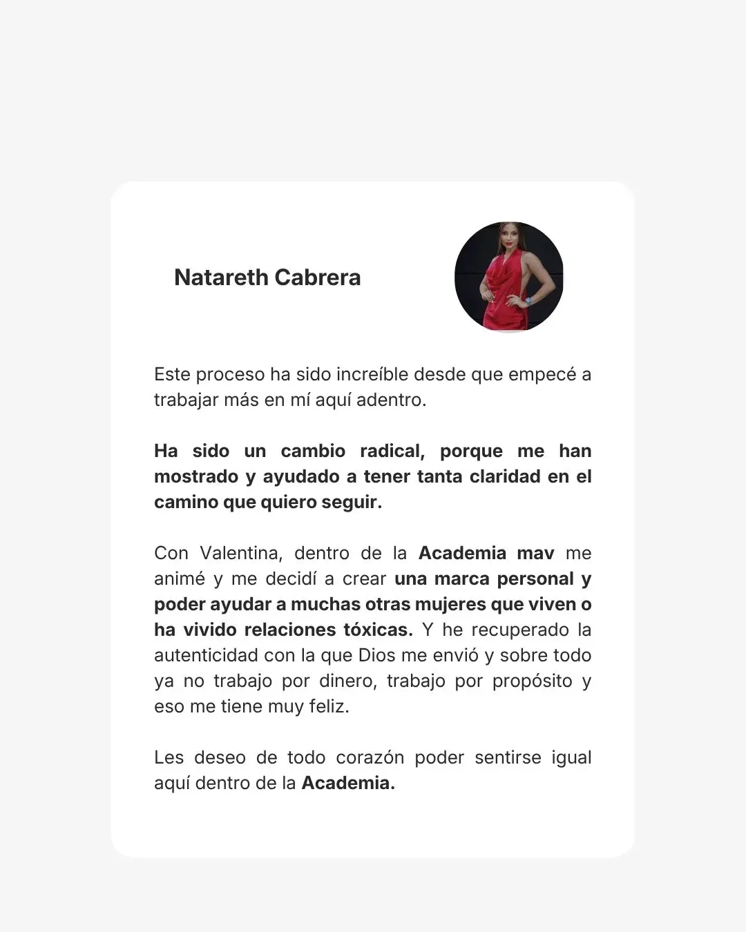 Testimonio Natareth Cabrera