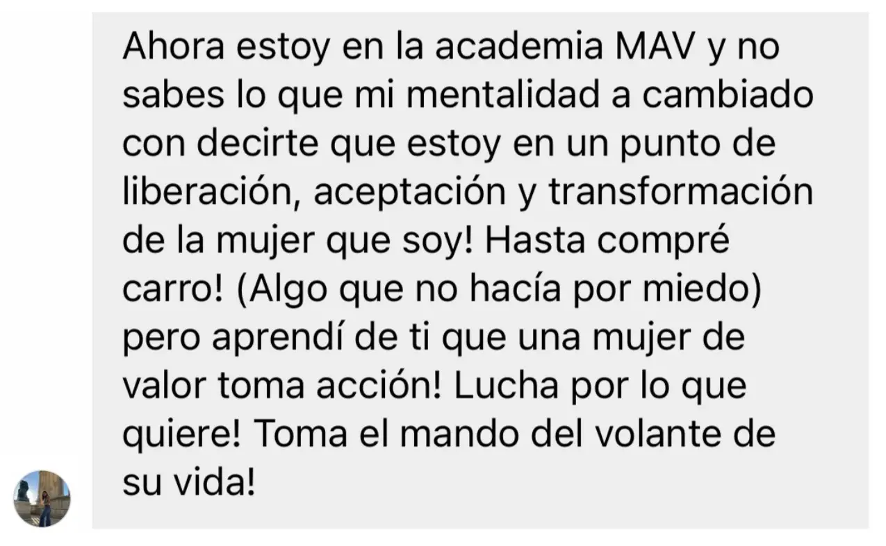 Testimonio alumna MAV