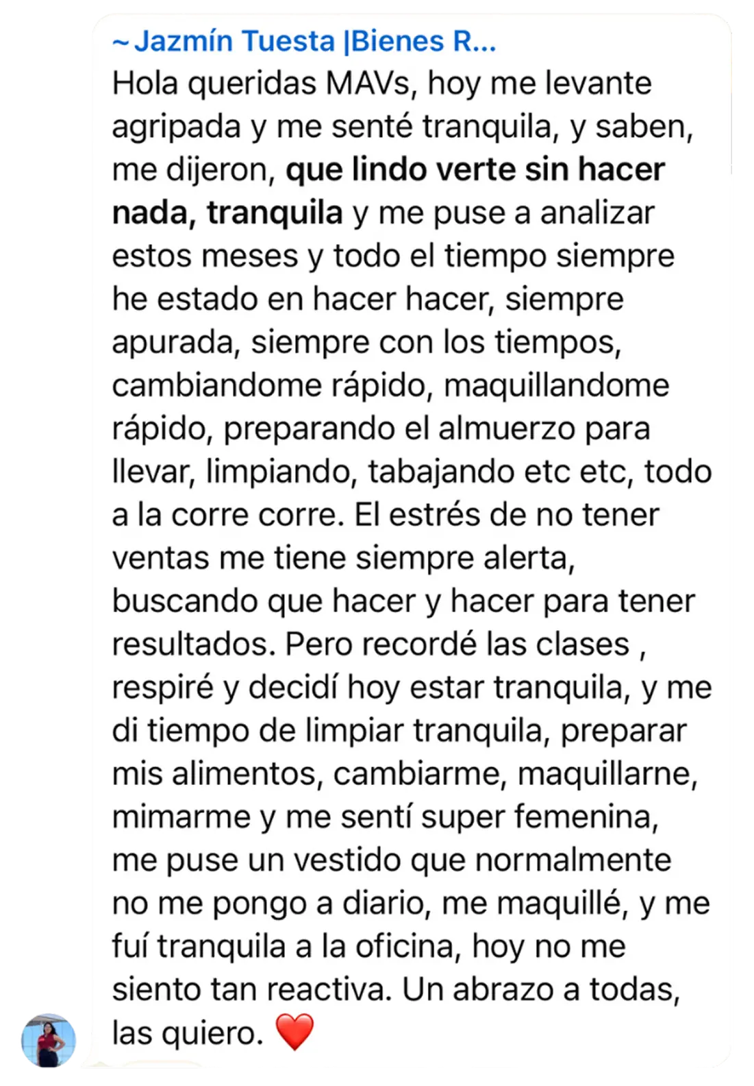 Testimonio de Jazmín Tuesta